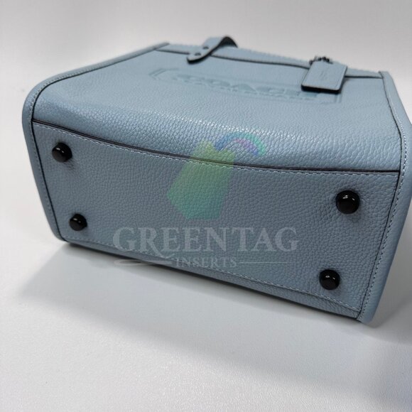 Coach Field Tote 22 In Polish Pebble Leather in  Aqua - Picture 11 of 11